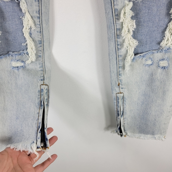 NEW One Teaspoon Freebirds Rigid Low Rise Distressed Ankle Zip Skinny Jeans - Picture 4 of 13